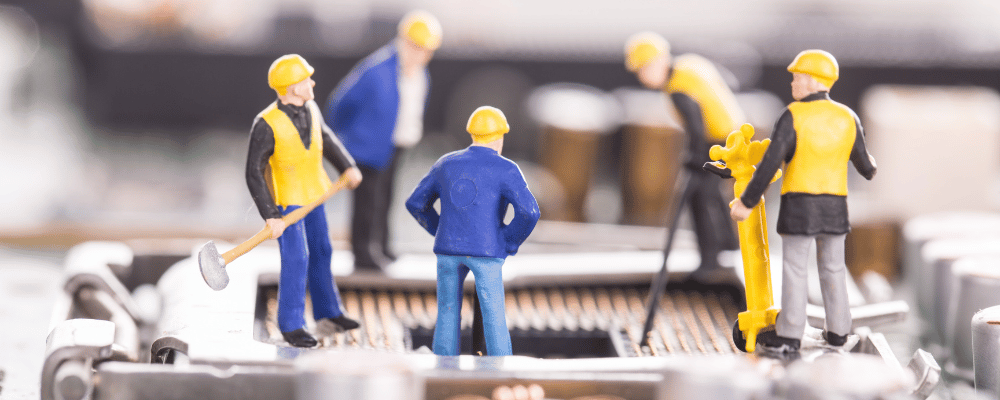 Toy figures conducting predictive maintenance