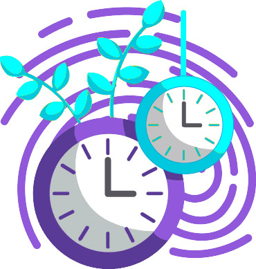 graphic design of two clocks