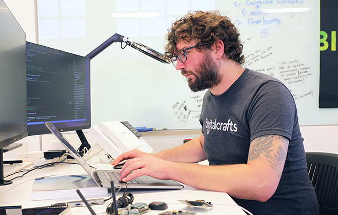 A man working on his laptop